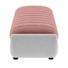 Marko Velvet 2 Seater 5 Feet Ottoman Bench in Peach & Grey Color