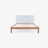 Toshi Solid Wood King Non Storage Bed in Grey Colour