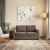 Apollo Compact High Back 2 Seater Fabric Sofa in Daschund Brown Colour