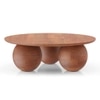 Takai Round Solid Wood Coffee Table in Red Cedar Finish