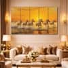 The Castle Decor Running Horses Vastu Wall Painting Design 7 Wooden Framed 27x48 Inch