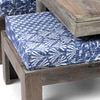Blane Sheesham Wood 4 Seater Coffee Table Set In Antique Grey Finish Indigo Patch Kantha Cushion