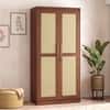 Kaarya Engineered Wood 2 Door Wardrobe in Wheat Brown Walnut Finish
