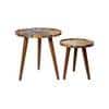 Muddy Miles Round Nesting Tables with Wooden Legs, Side Tables, Wooden Tables, Living Room Decor by A Tiny Mistake