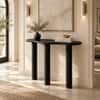 Vedika Solid Wood Console Table in Matt Black Finish 119 cm