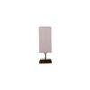 Eloise Grey cotton table lamp with Square Brown Wood Base