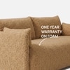 Cozychic Wood 3 Seater With Upholstery Non Storage Sofa In White Colour