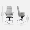 Flow Leatherette High Back Office Chair In Grey Colour