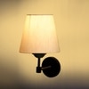 Devansh Metal Electric Wall Light in Black Colour with off-white Shade Count of 1 Light