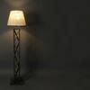 Symmetric Beige Jute Floor Lamp with Beige Jute Base