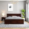 Stainfleld Solid Wood Queen  Size Bed Without Storage (Walnut Finish)