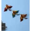 Desert Art Metal Handpainted Sparrow Wall Hanging Set of 3