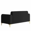 Veniza Velvet 2 Seater Sofa In Black Colour