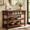 Rangrez Sheesham Wood Console Table in Provincial Teak Finish