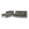 Lewis Sectional Sofa (Colour : Ash Grey Velvet, Cushion : Soft, Seater : Left Aligned 3 Seater + Left Aligned Chaise)