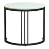 Metalform Round Metal Nesting Coffee Table Set Black Finish White Porcelain Top Set Of 2