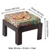 Blane Sheesham Wood Coffee Table With 4 Stools Set In Mahogany Finish & Multi Colour Israel Print Kantha Fabric Cushions