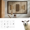 Abstract Handmade Natural Wool Wall Art Beige Geometric Minimalist 4 x 2 Feet