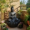 Black Fiber Glass Lotus Buddha Indoor Water Fountain