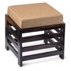 Houston Sheesham Wood Stool with Jute Beige Cushion