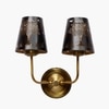 Devansh Metal Electric Wall Light in Gold Colour with Black Shade Count of 2 Lights