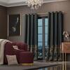 Stoa Paris Satin Door Curtains, 300 TC Dim-Out Home Furnishing Curtains,  Aesthetic Parda, Balcony,, Pack of 1, Versailles - Emerald Royale