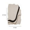 Handmade Natural Wool Shaped Rug Abstract Flow Ivory 8 x 10 Feet Carpet