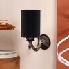 Devansh Metal Electric Wall Light in Antique Gold Colour with Black Shade Count of 1 Light