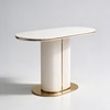 Rectilinear Metal Console Table in Off White Colour