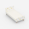 Minimalist Kids Single Bed in White and Yellow