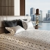 Stoa Paris Super King 5PC Satin Bedding Set  5PC Black-White Gold