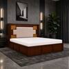 Nayra Solid Wood Comfort King Bed Box Storage Provincial Teak Finish Mattress 72 x 78 Inches