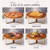 Inseparables Teak Wood Cake Stand Gold