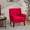 Azriah Boucle Fabric Accent Chair in Red