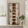 BLUEWUD Maxelle Engineered Wood Bookshelf Cabinet Book Rack Organizer with Shelves for Decor Display, Cabinet Floor Standing for Home Library (Brown Maple & White)