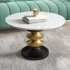 Mira Banswara Marble And Metal Coffee Table In Glossy Gold Finish