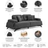 Cresto Velvet 2 Seater Sofa in Dark Grey Color