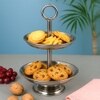 Metalsmith Two Tier Serveware Stand with Ring Handle Silver Finish