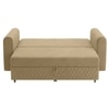 Baruna 2 Seater Velvet Pull Out Sofa Cum Bed with Storage In Beige Color