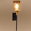 Devansh Metal Electric Wall Light in black Colour with Lavender Shade Count of 1 Light
