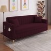 Convil Velvet 3 Seater sofa in Red wine Color