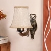Devansh Gold Antique Wall Mounted Lamp With Beige Jute Shade