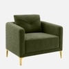 Arab Velvet 1 Seater Sofa Olive Green Color