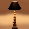 Devansh Black Cotton Table Lamp With  Wood Natural Base (10X10X21 Inches)-28