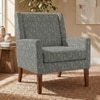 Leston Printed Human Canvas Fabric Lounge Chair in Green Colour