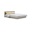 Hexa Engineered Wood Modern King Bed With Headboard Without Storage In Frosty White And Giant Wood