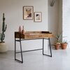 Gabrielle Solid Wood Desk with Metal Fram in Natural Finish