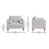 Bruch Boucle Fabric Arm Chair in White Colour