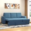 Kowloon Sectional Sofa Cum Bed with Storage in Colonial Blue