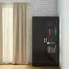 Celestia Double Door Bookshelf cum Crockery Cabinet with Toughened Glass in Antique Ebony Colour